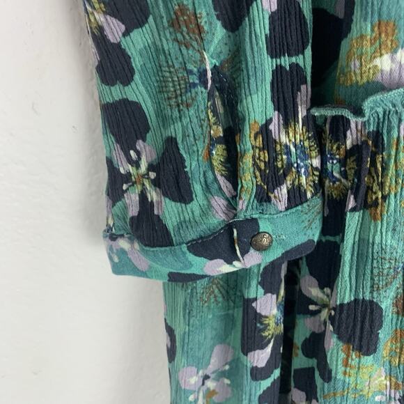 Knox Rose Dress Womens XL Tiered Ruffle Boho Floral Peasant Long Sleeve Rayon - Picture 2 of 8